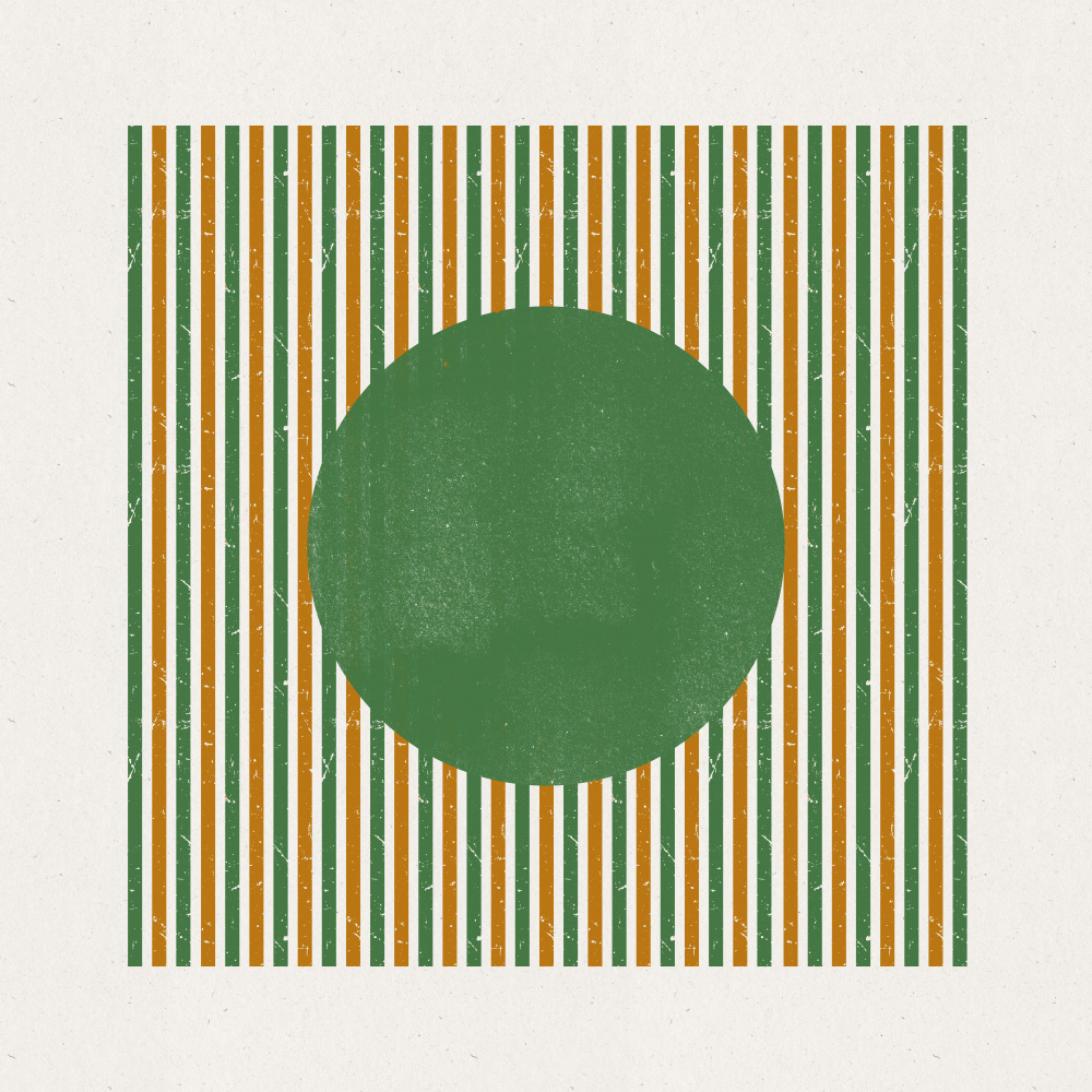 Green Circle Stripes by THE MIUUS STUDIO — canvas wall art