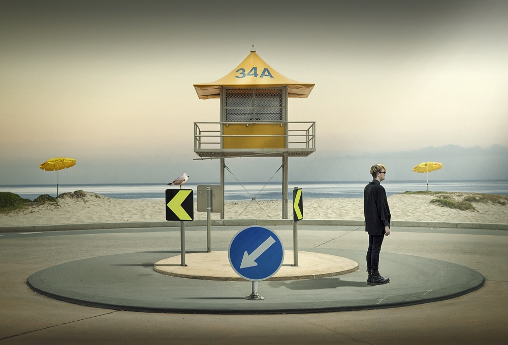 Surreal Beach Roundabout by Adrian Donoghue — canvas wall art
