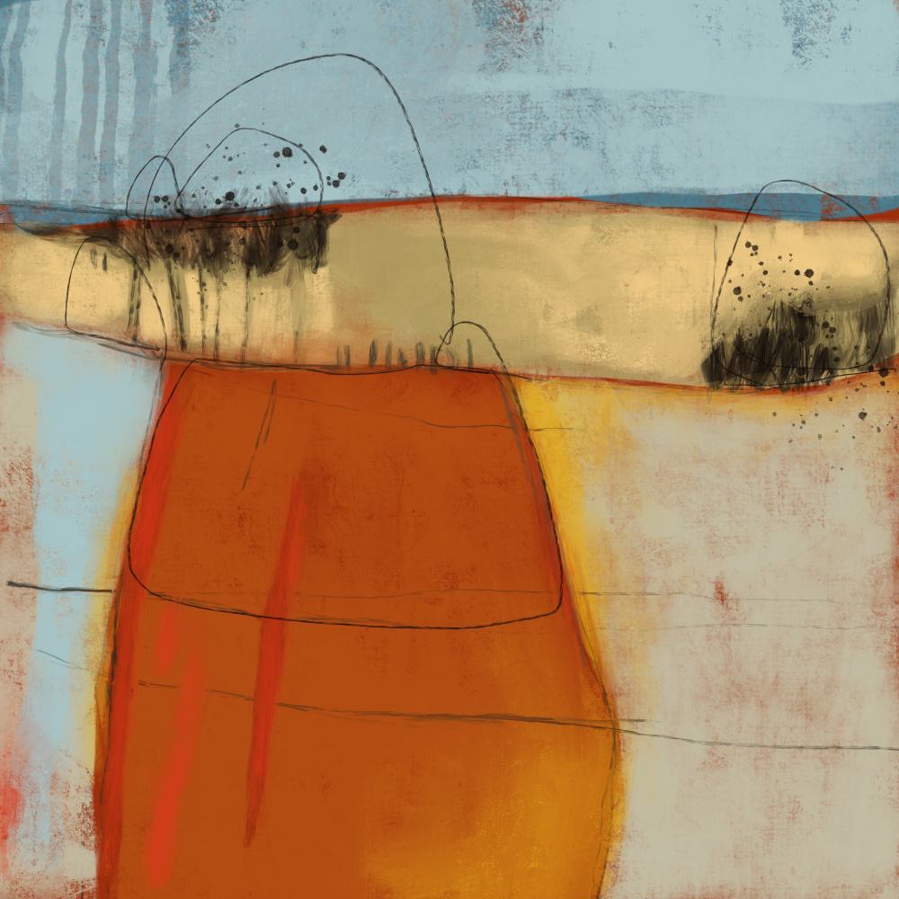 Serene Abstract Landscape by MANSI SAXENA — canvas wall art
