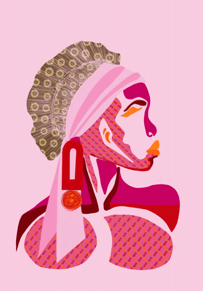 Vibrant Woman Profile by Art by the Ocean — canvas wall art