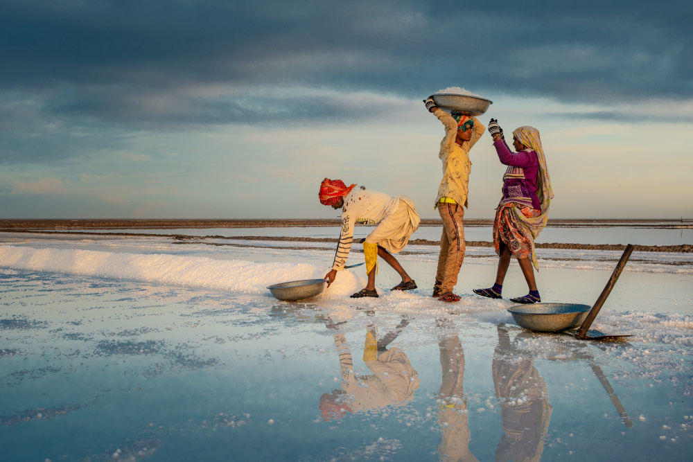 Salt Harvest Reflections by Rahul Wedpathak — canvas wall art