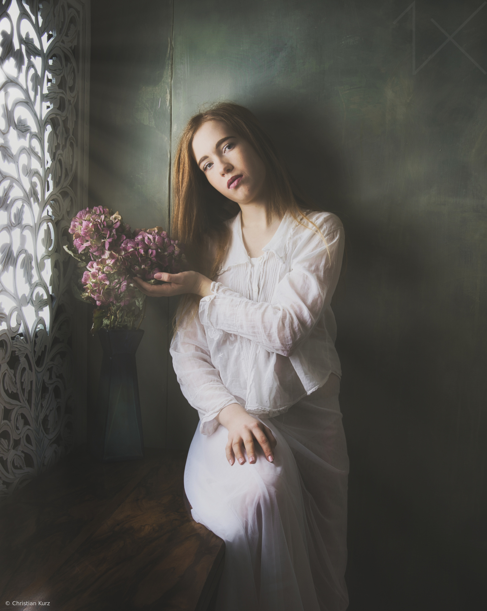 Coco and the bouquet