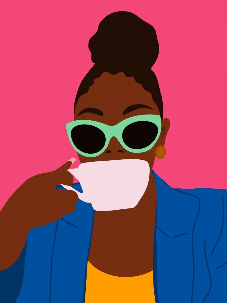 Women Drinking Coffee by Carelle N'guessan — canvas wall art