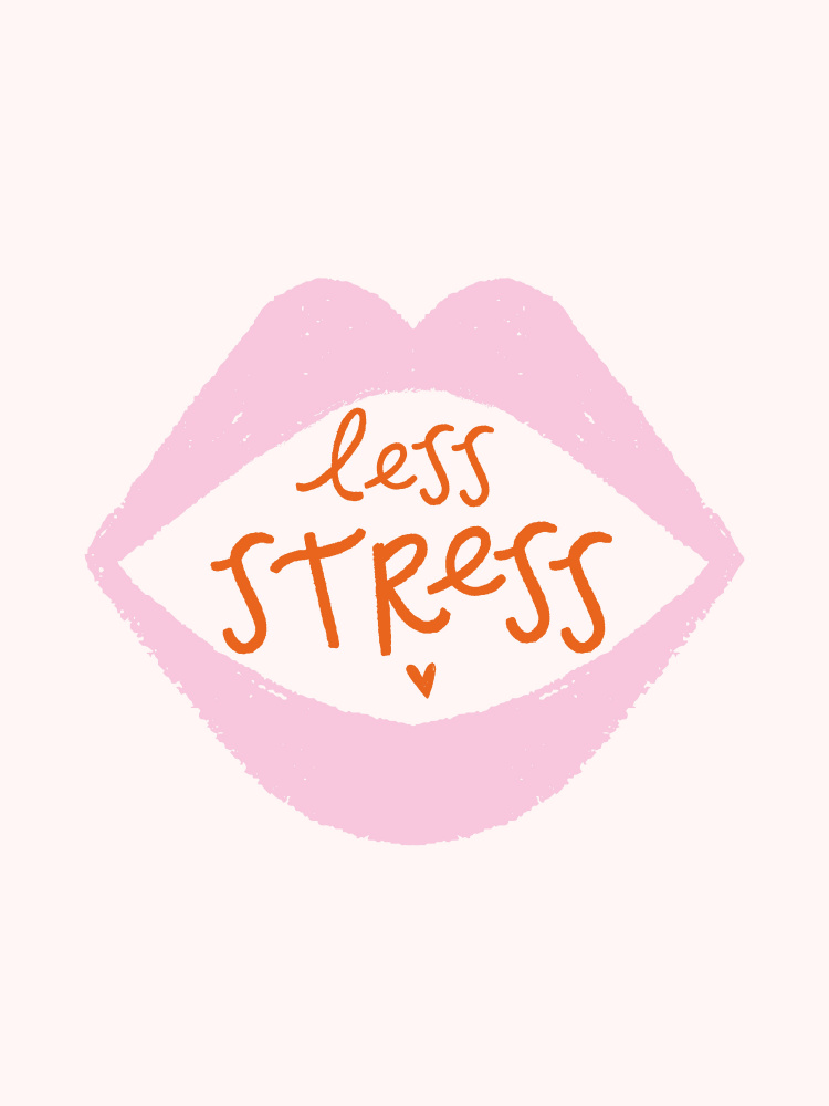 Less Stress Lips by Aislinn Simmonds — canvas wall art