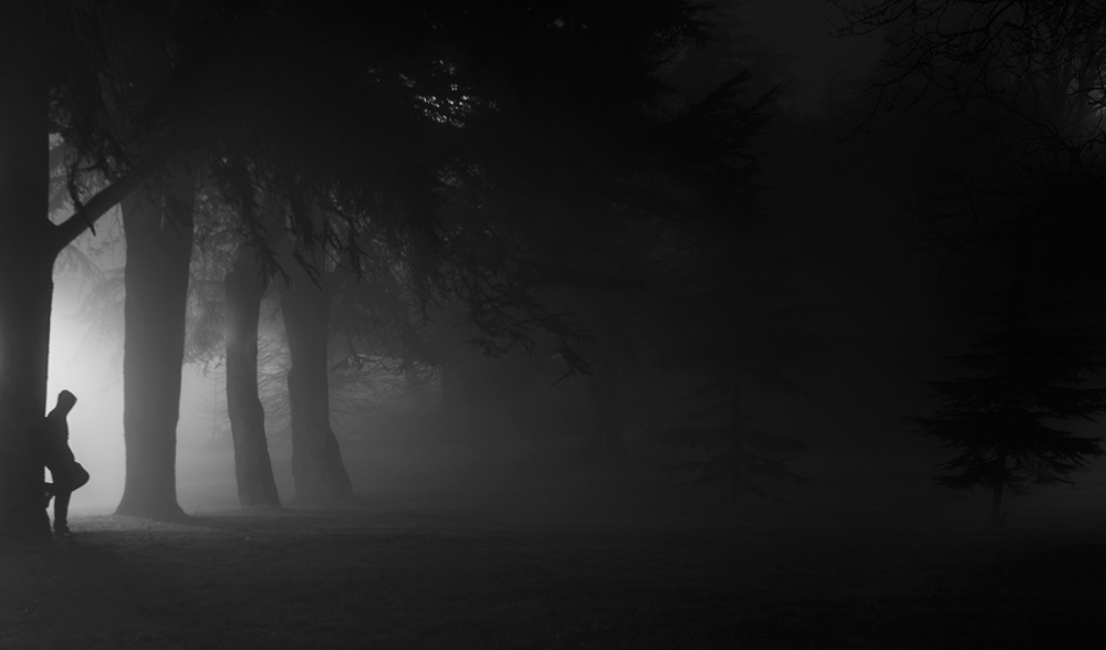 Solitary Figure Fog by Yavuz Pancareken — canvas wall art