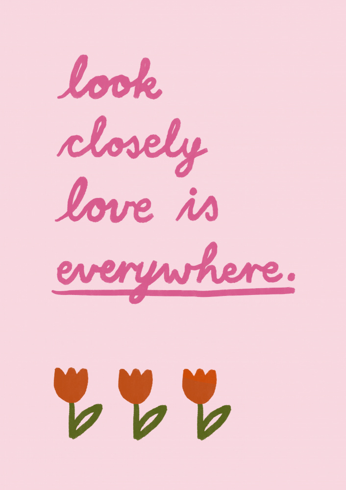 Love Is Everywhere Quote by Marina Alaburic — canvas wall art