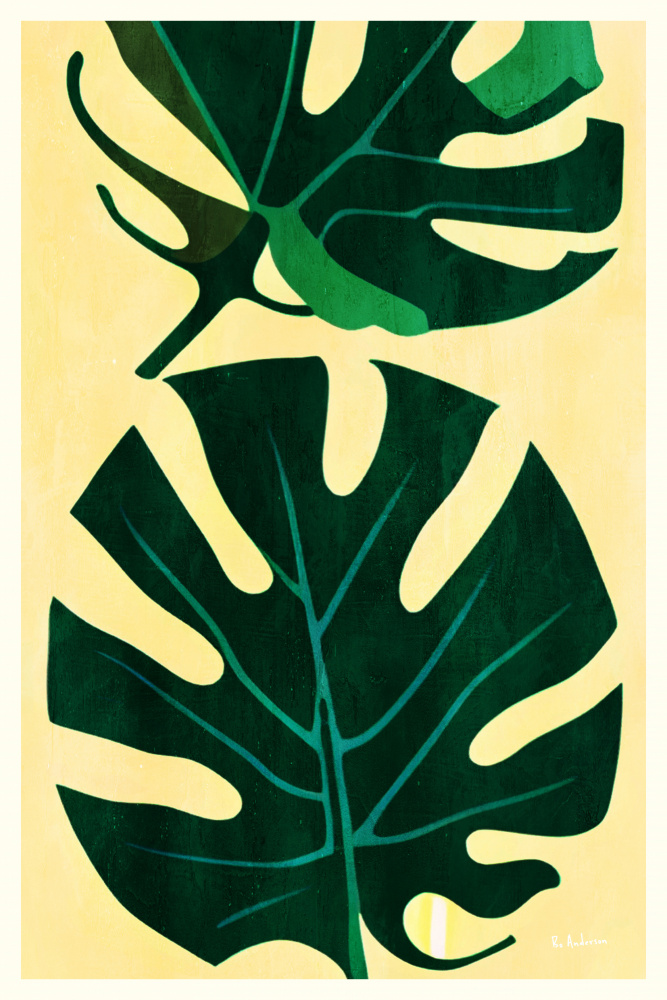Tropical Monstera Leaves by Bo Anderson — canvas wall art