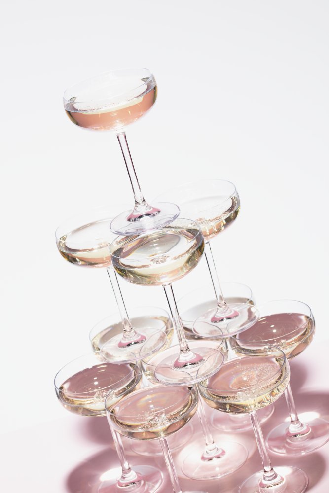 Champagne Glass Tower by Old Artists Studio III — canvas wall art