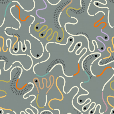 Schooling Freak out grey seamless pattern