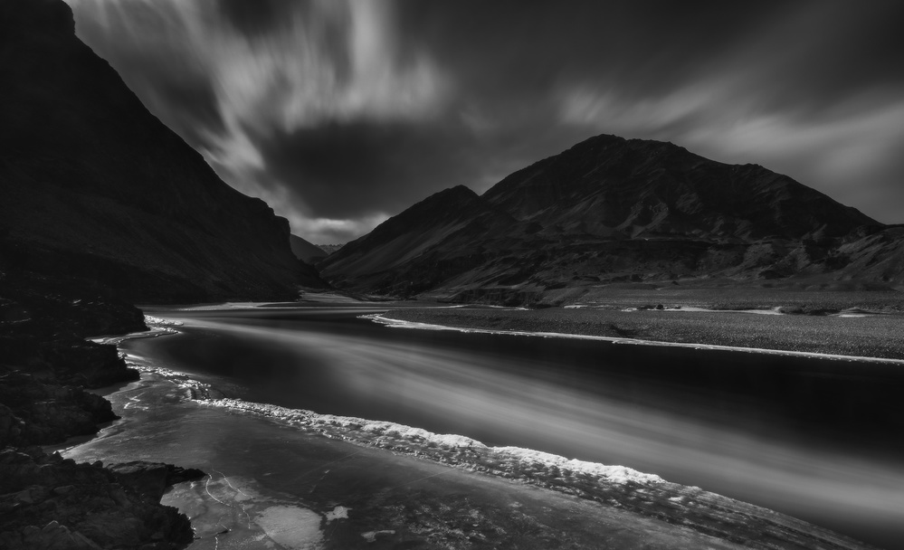Ethereal Mountain River by Jassi Oberai — canvas wall art