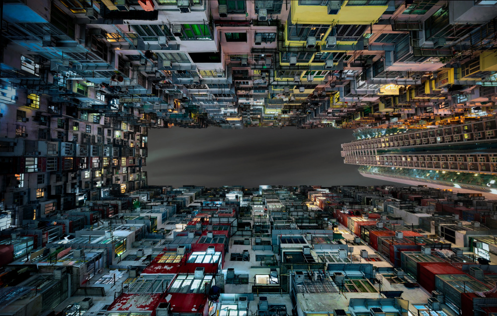 Upside Down City Lights by Fabrizio Massetti — canvas wall art