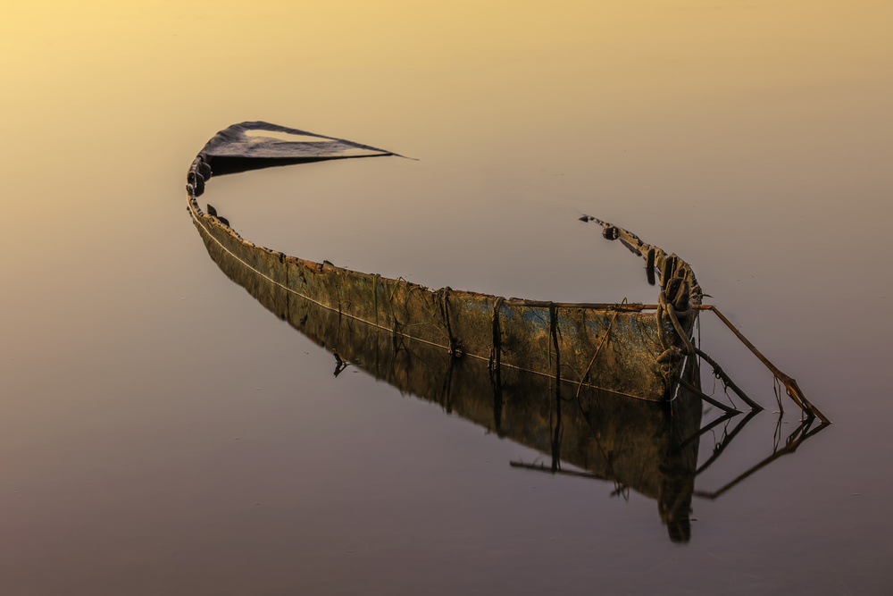 Tranquil Sunken Boat by Joaquin Forner Rodriguez — canvas wall art