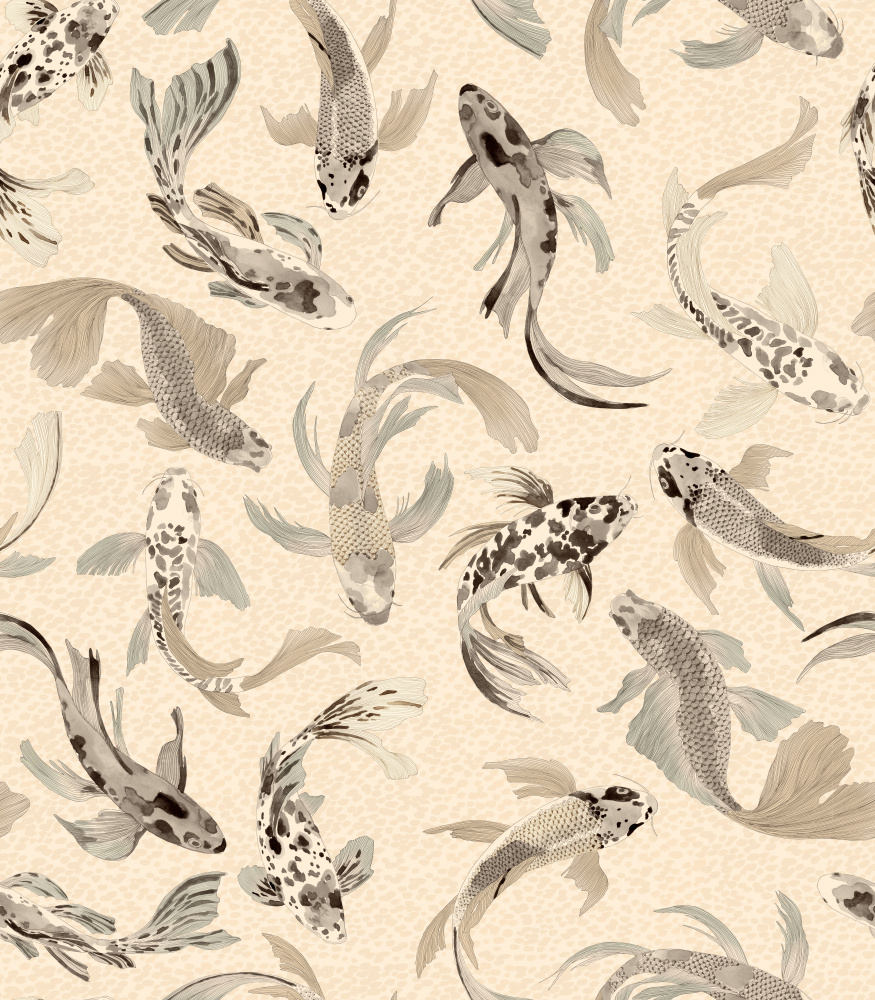 Graceful Koi Swim by Hendon Lane — canvas wall art
