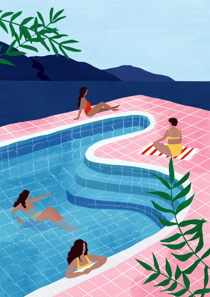 Tropical Pool Day by Maja Tomljanovic — canvas wall art