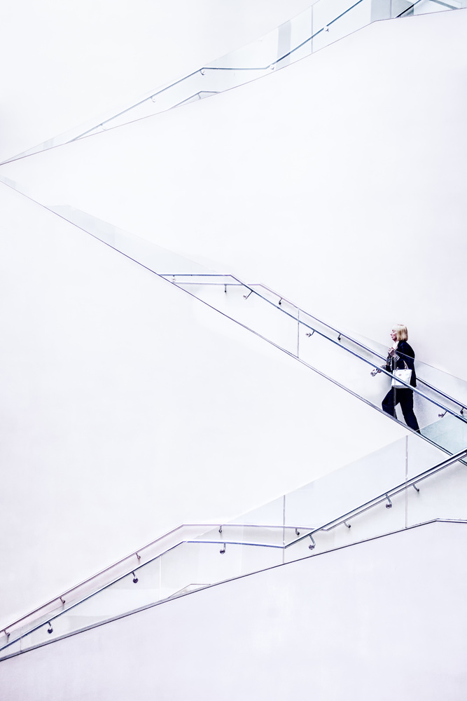 Ascending Minimalist Staircase by Bego Amare — canvas wall art