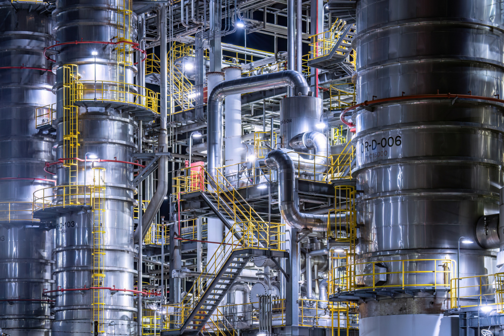 Illuminated Industrial Complex by Kobayashi Tetsurou — canvas wall art