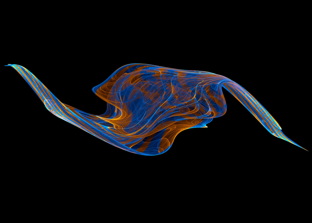 Fluid Blue Orange Flow by Mystic Number — canvas wall art