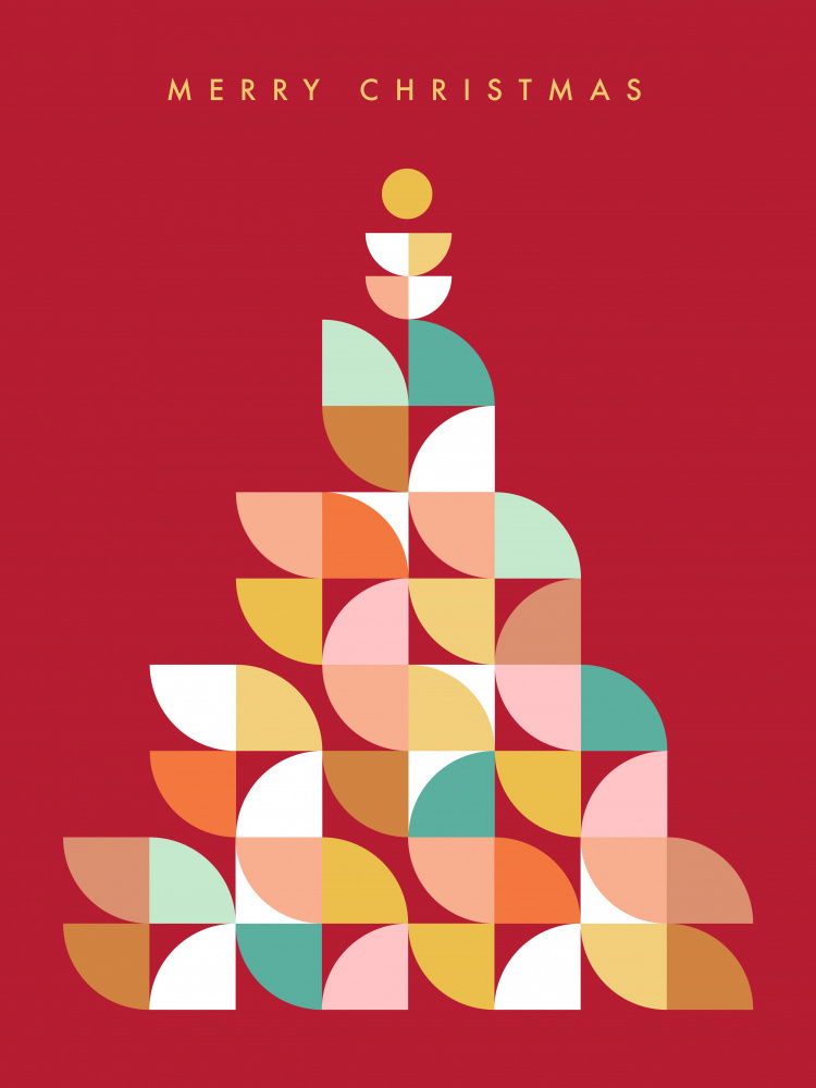Geometric Christmas Tree by Dominique Vari — canvas wall art