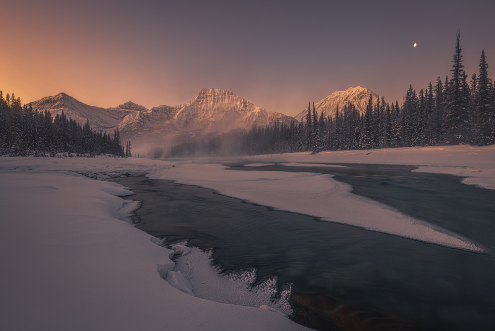 Winter River Glow by James S. Chia — canvas wall art