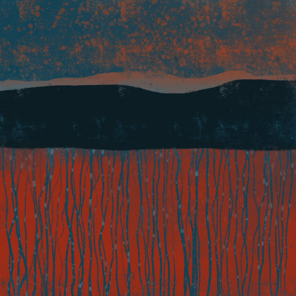 Moody Orange Field by MANSI SAXENA — canvas wall art
