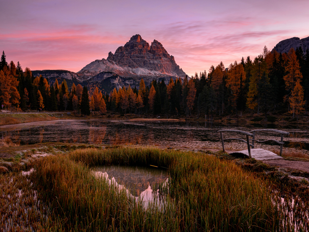 Autumn Mountain Lake Reflections by James Zhen Yu — canvas wall art