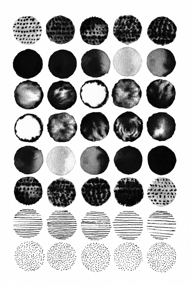 Monochrome Circle Patterns by Danushka Abeygoda — canvas wall art