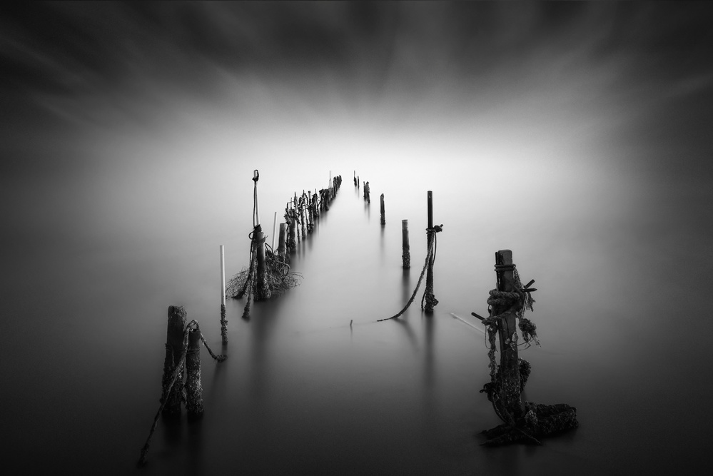 Serene Water Poles by Joaquin Guerola — canvas wall art