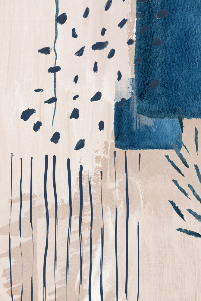 Modern Indigo Abstract by Sally Ann Moss — canvas wall art