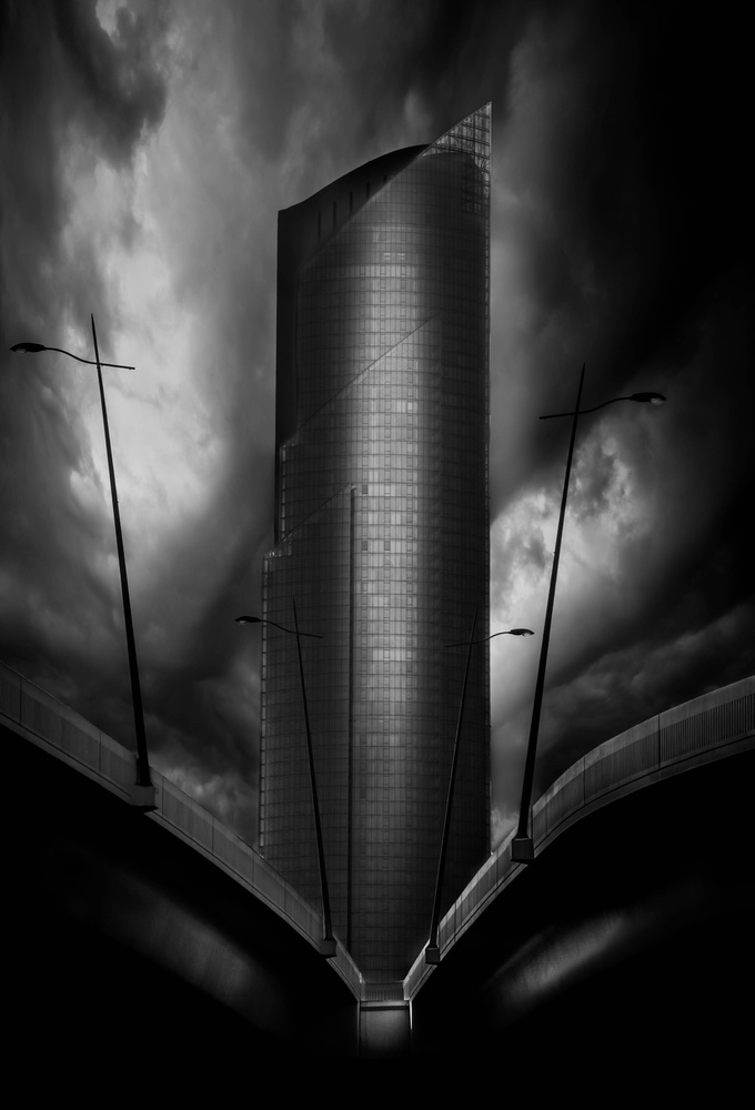 Dramatic City Architecture by Khalid Jamal — canvas wall art