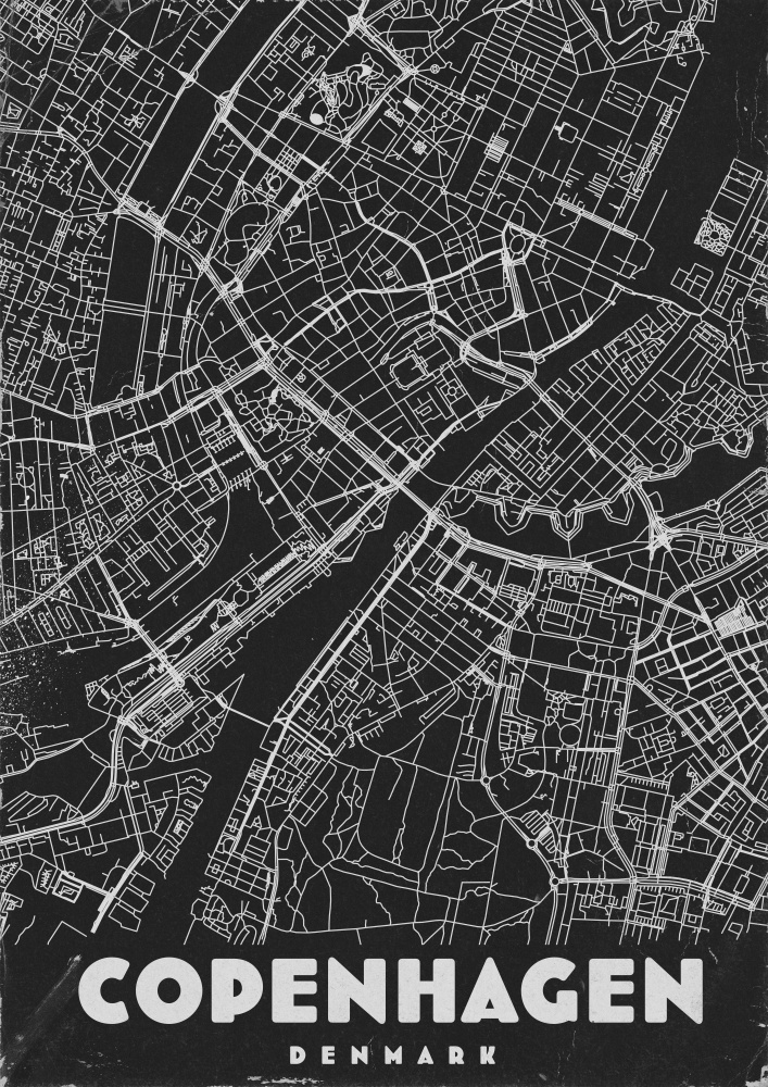 Copenhagen City Map by Nicholas — canvas wall art