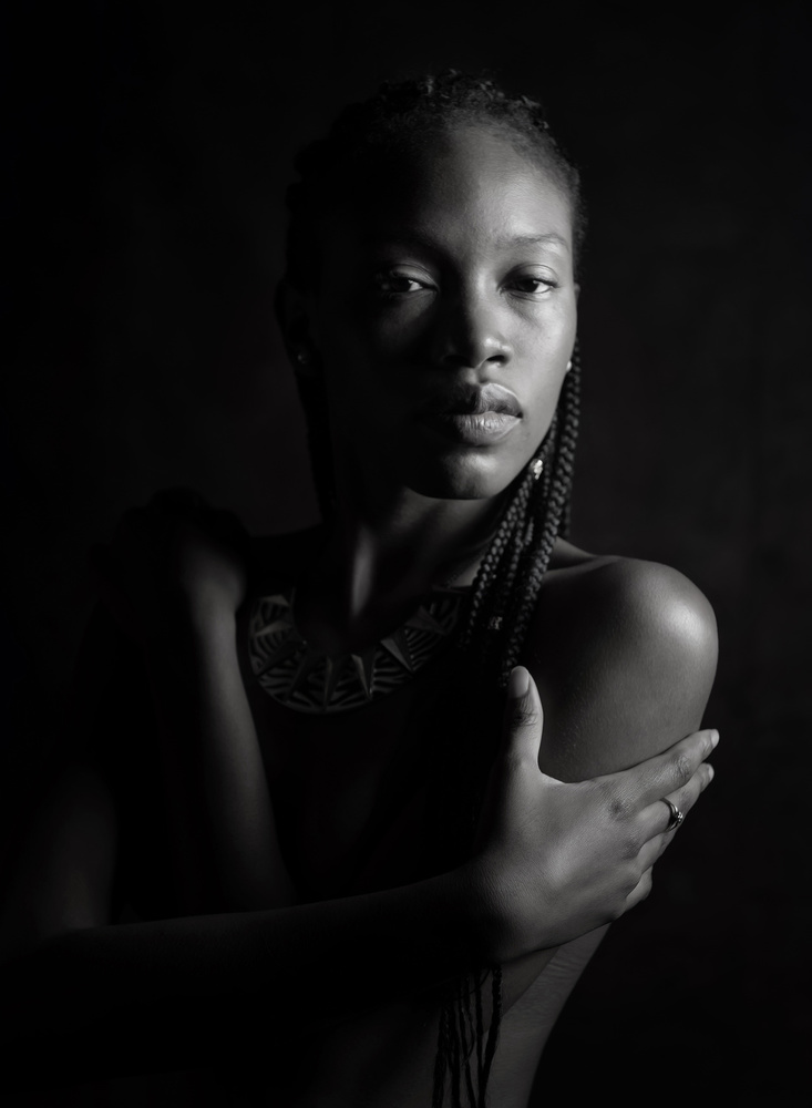 Pensive Black Woman by Derek Galon MA FRPS FOPS — canvas wall art
