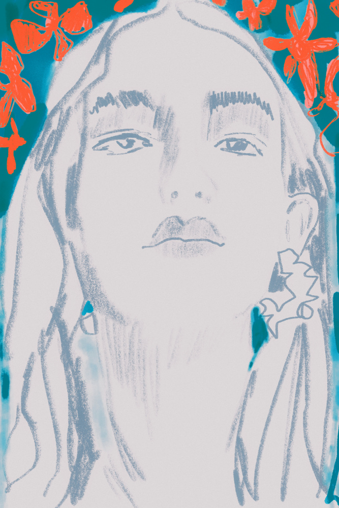 Abstract Woman Portrait by Beate Tubach — canvas wall art