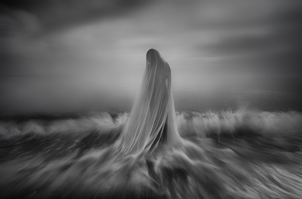 Mystic Sea Figure by Maria Kaimaki — canvas wall art