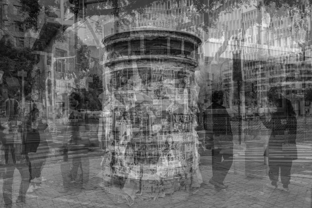 Downtown Double Exposure by Joshua Raif — canvas wall art