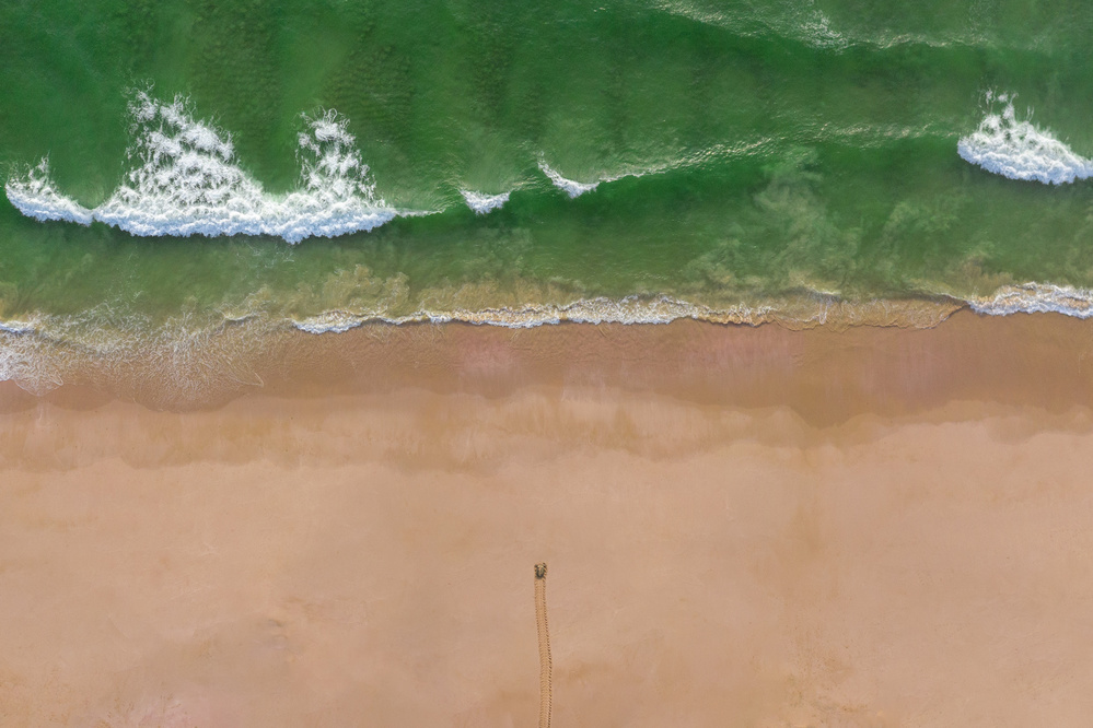 Emerald Waters Sandy Beach by Haitham AL Farsi — canvas wall art