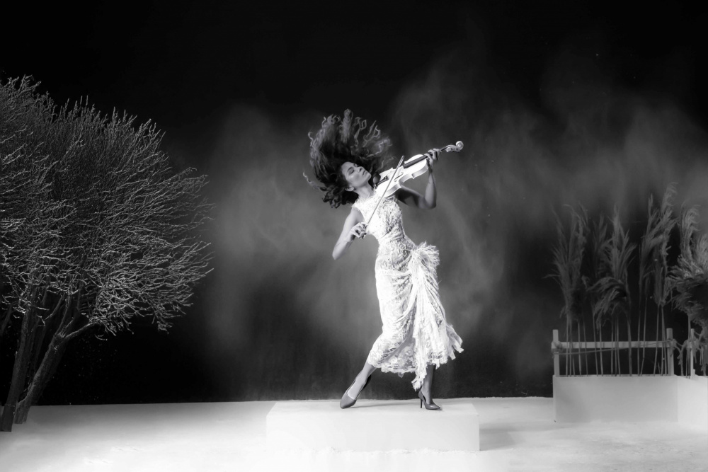 Dramatic Violin Performance by Agus Adriana — canvas wall art