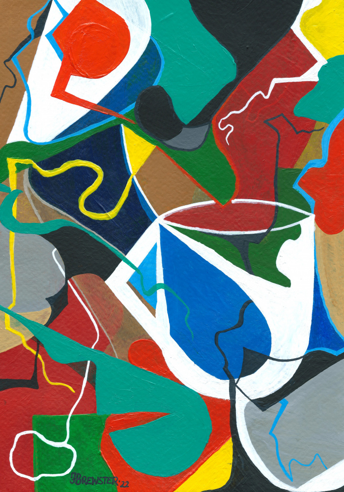 Abstract Shapes Dynamic by Janine Brewster — canvas wall art