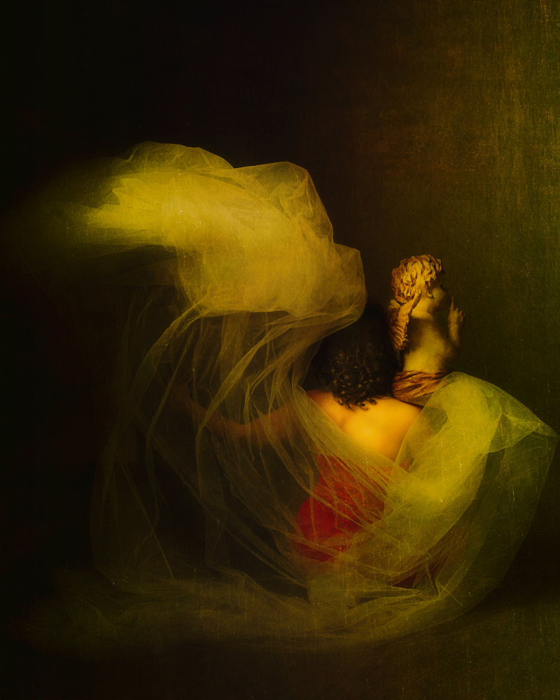Golden Embrace Sculpture by Mehdi Mokhtari — canvas wall art