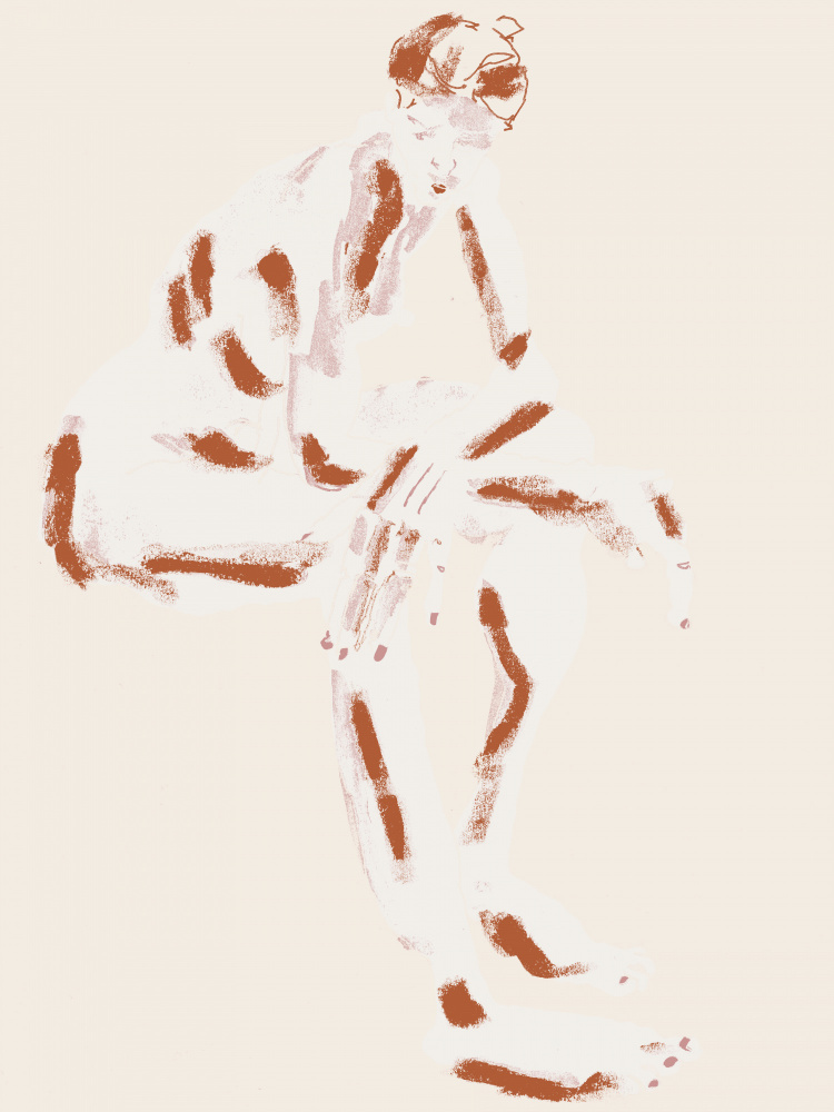 Quiet Contemplative Nude by Francesco Gulina — canvas wall art