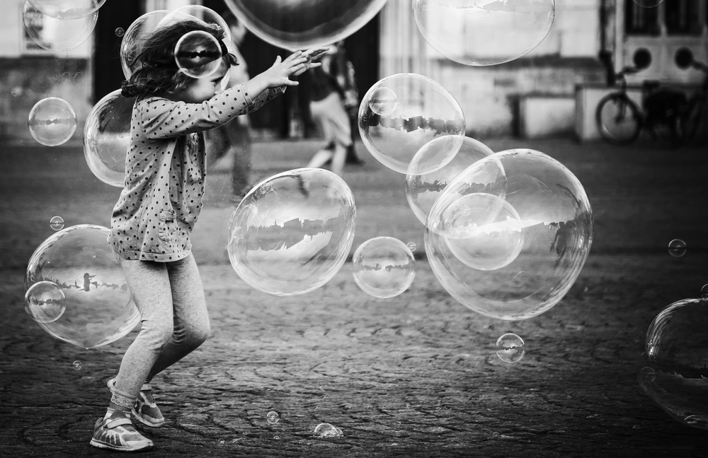 Joyful Bubble Play by Oussama Mazouz — canvas wall art