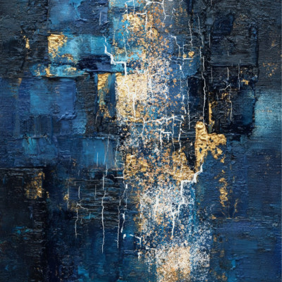 Deep Blue Gold Abstract