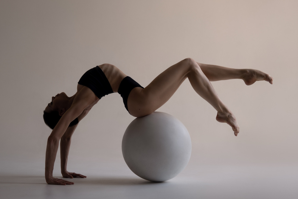 Graceful Balance Pose by Natalya Sleta — canvas wall art