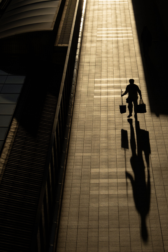 Man's Long Shadow by Yoshie Makiya — canvas wall art