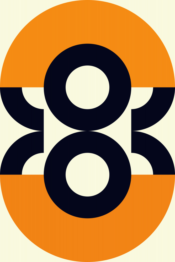 Orange Blue Geometric Abstract by Petr Strnad — canvas wall art
