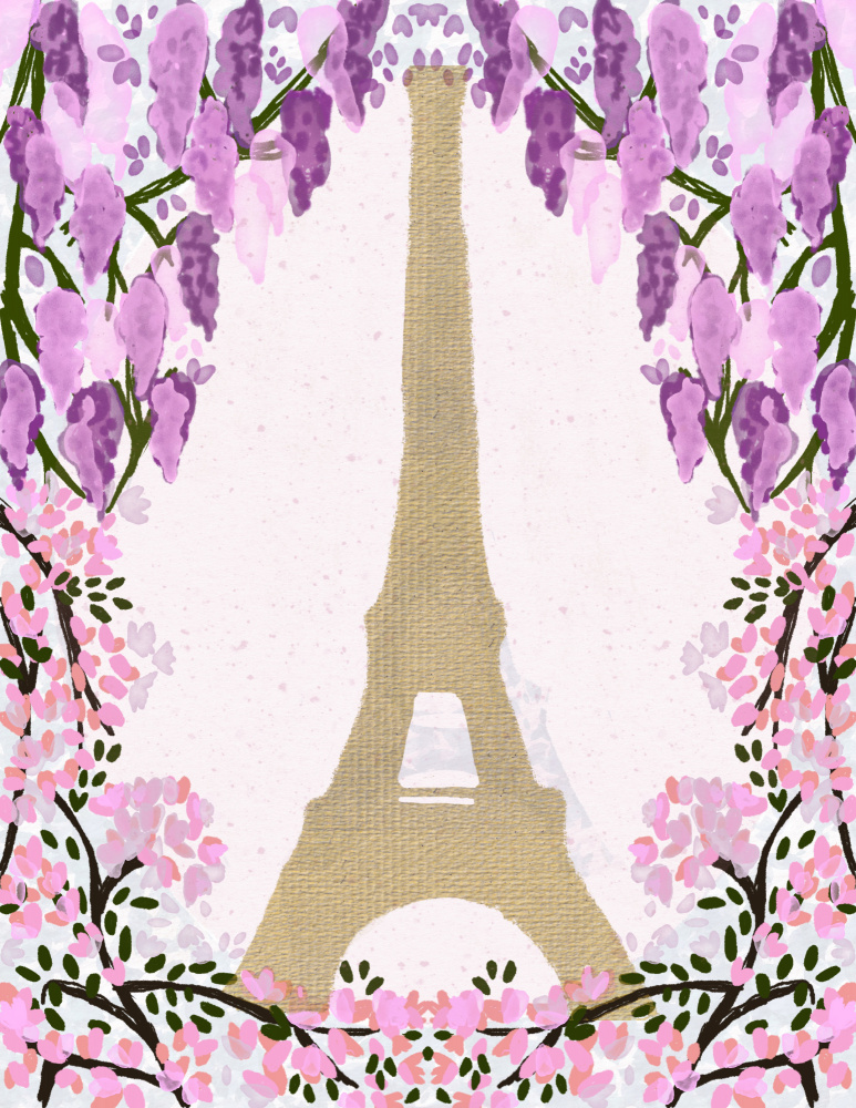Eiffel Tower Spring Bloom by Art by the Ocean — canvas wall art