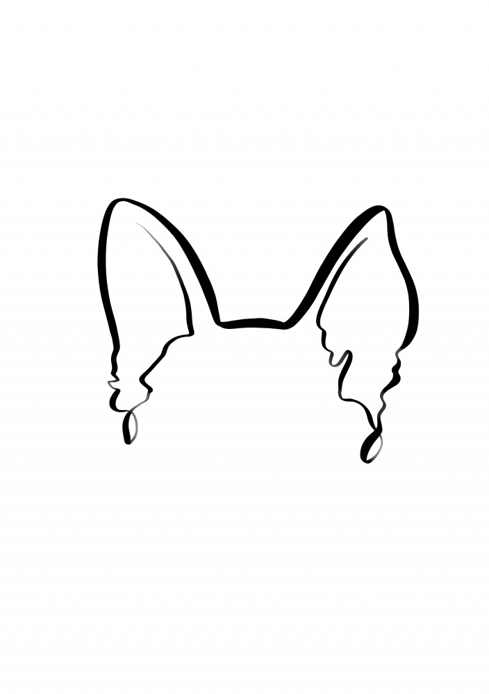 Minimalist Dog Cat Ears by Hanna Lee Tidd — canvas wall art