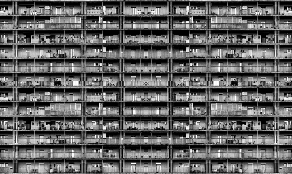 Brutalist Apartment Facade by Jois Domont ( J.L.G.) — canvas wall art
