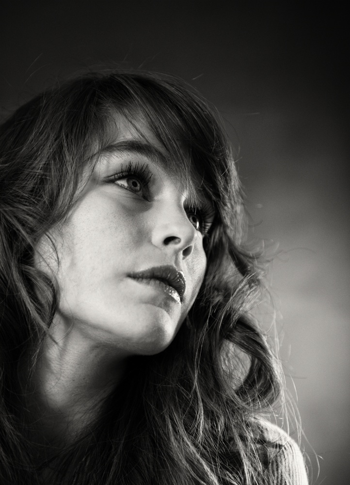 Pensive Woman Portrait by Manu Allicot — canvas wall art