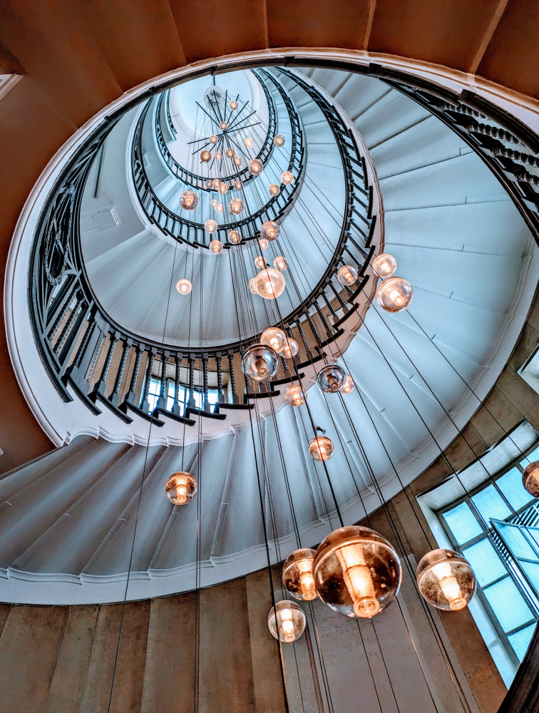 Elegant Spiral Staircase by Elizabeth Allen — canvas wall art