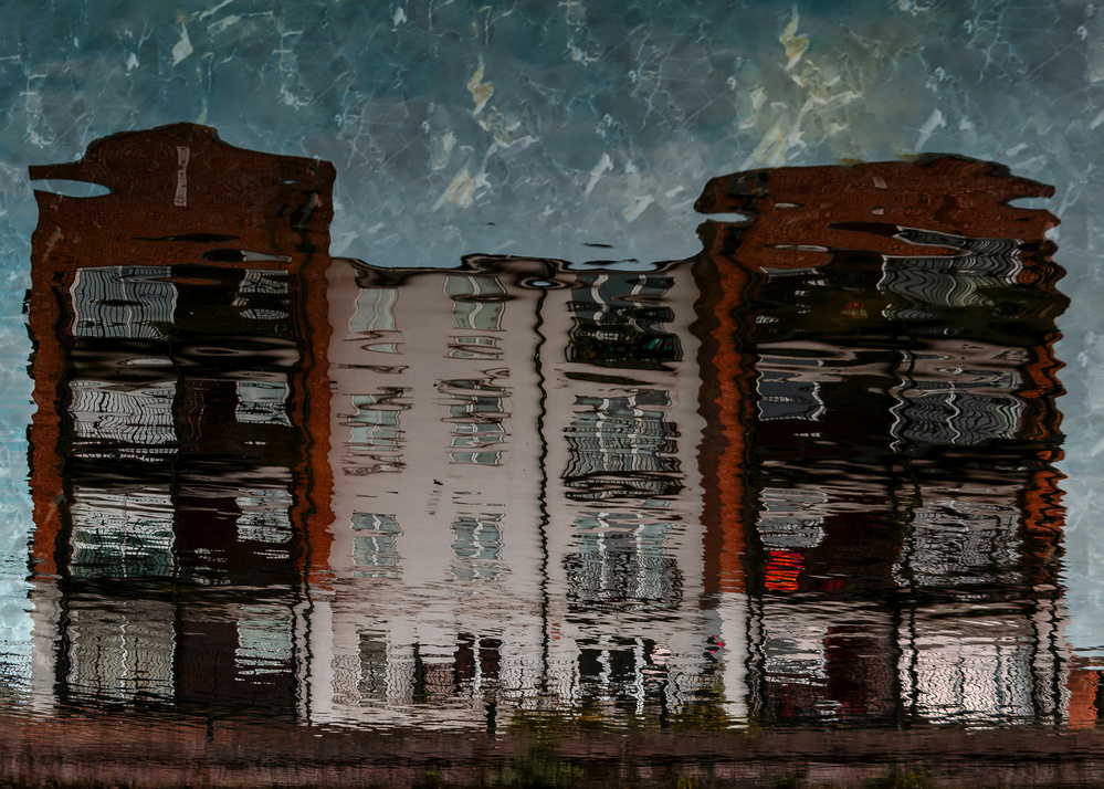 Rippled Building Reflection by Chris Hamilton — canvas wall art